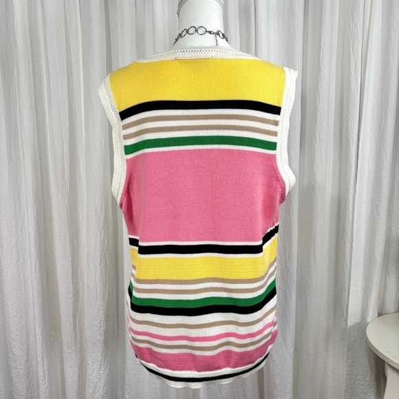 Tommy Hilfiger Pink and Yellow Striped Tank Top - Picture 3 of 7